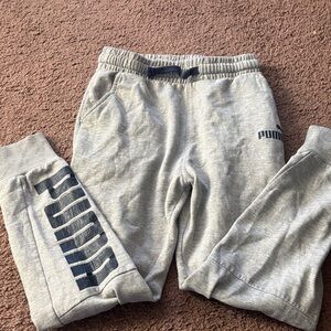 Puma Kids/mens Light Gray Joggers/sweatpants